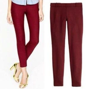 J.Crew Minnie Crop Pant, 4P, Bi-Stretch Wool, Cabernet